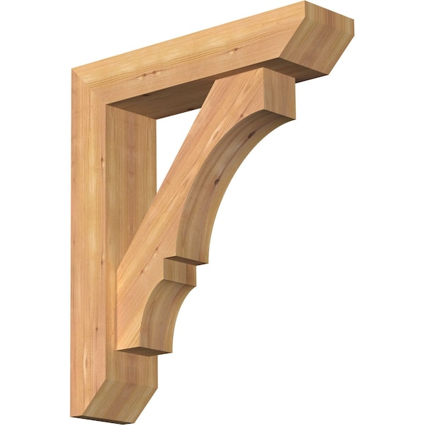Ekena Millwork Balboa Slat Smooth Bracket w/ Offset Brace, Western Red Cedar, 5 1/2"W x 22"D x 26"H BKT0604X22X26BOA06SWR - main